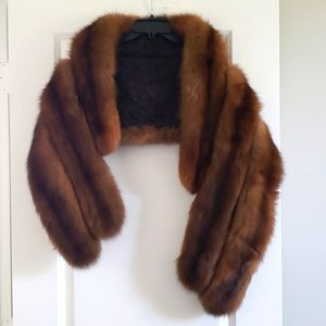 Vintage real mink fur shawl